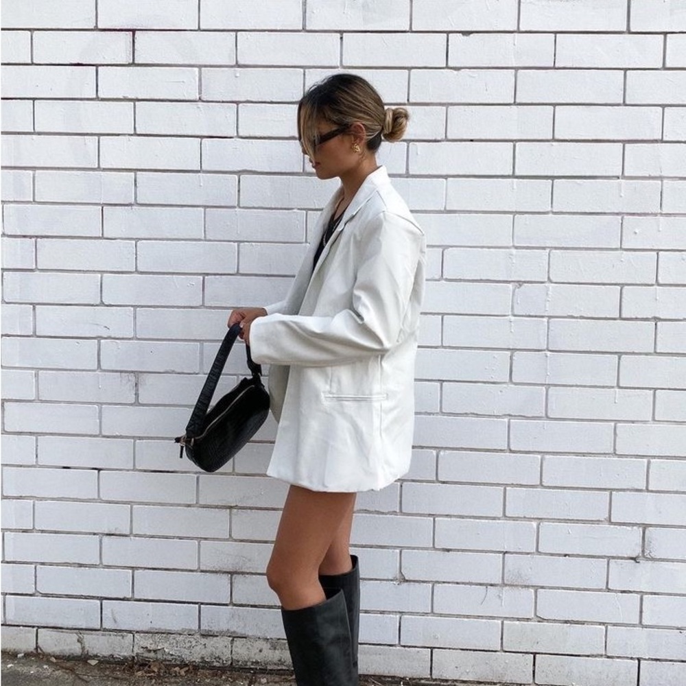 Terry Lewis Classic Luxuries Vintage White Leather Jacket XS